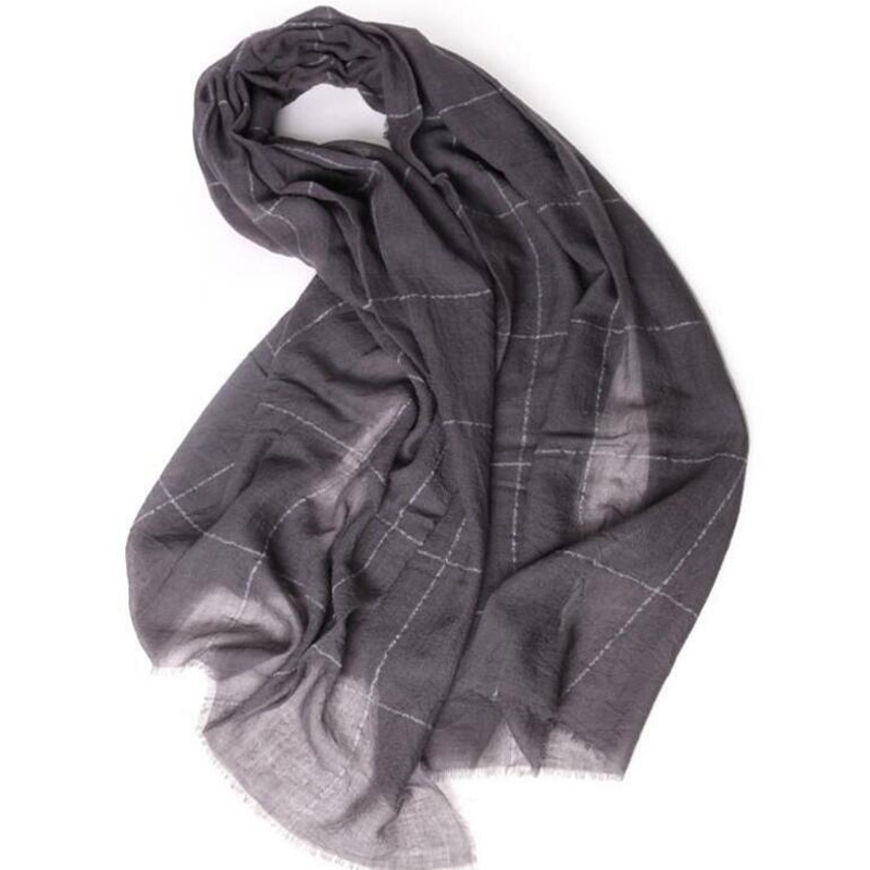 Soft Wool Scarves Lightweigh Blue Women Fall Pashmina Scarf